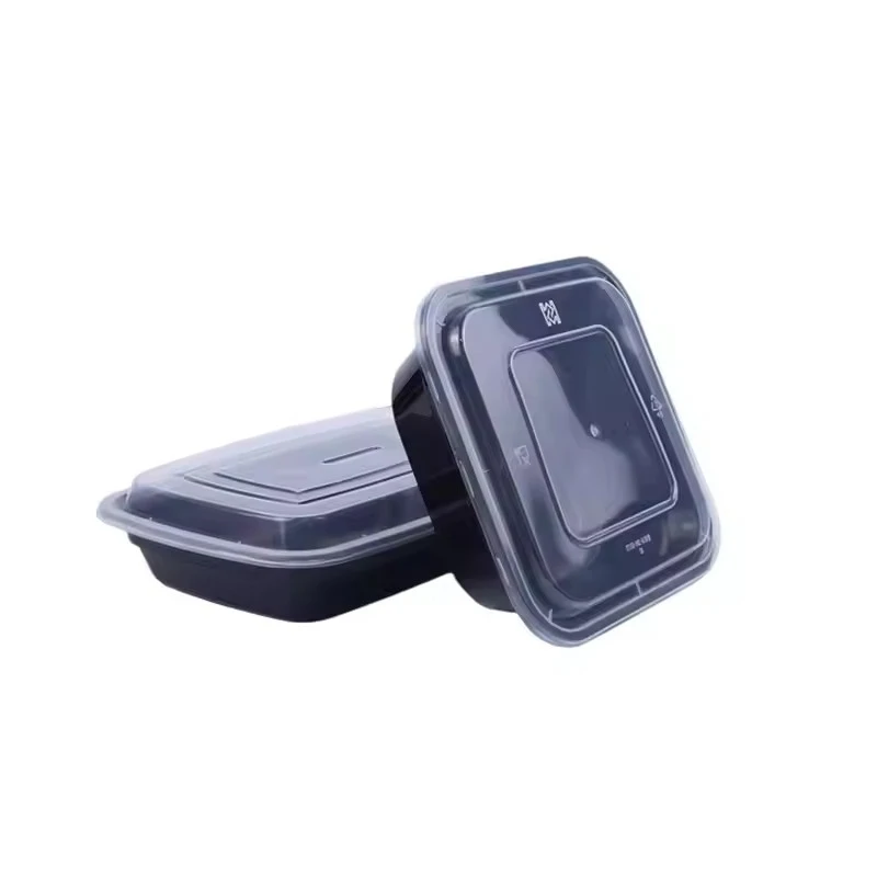 American Black Rectangular Lunch Box With Lid