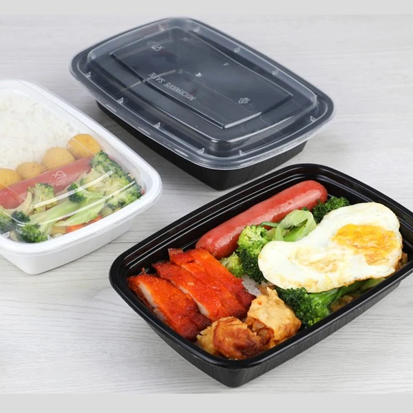 American Black Rectangular Lunch Box With Lid