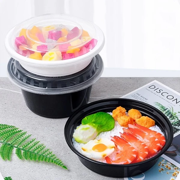 Multi-Size Black Round Meal Prep Food Containers