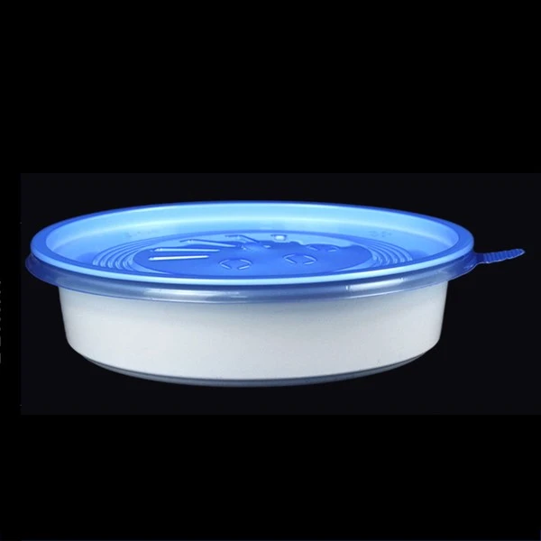 Blue Covered Circular Thickened White Takeaway Packaging Box