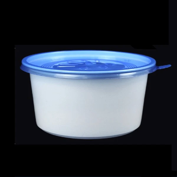 Blue Covered Circular Thickened White Takeaway Packaging Box