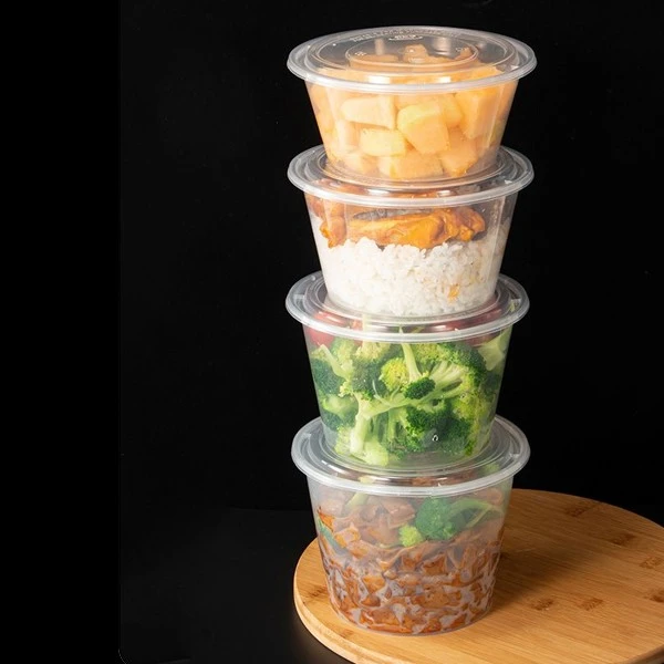 Circular Disposable Plastic Transparent Packaging Lunch Box