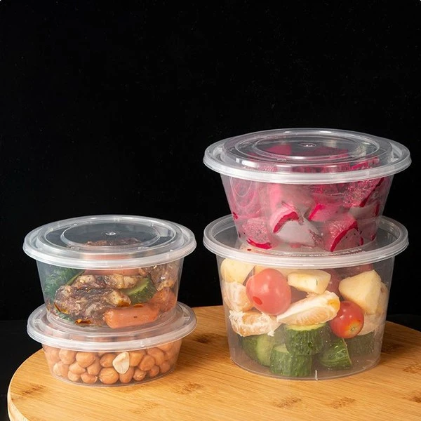 Circular Disposable Plastic Transparent Packaging Lunch Box