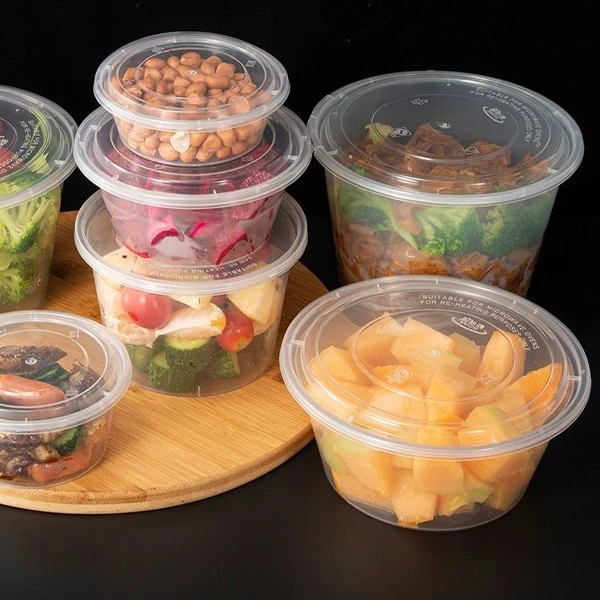 Circular Disposable Plastic Transparent Packaging Lunch Box