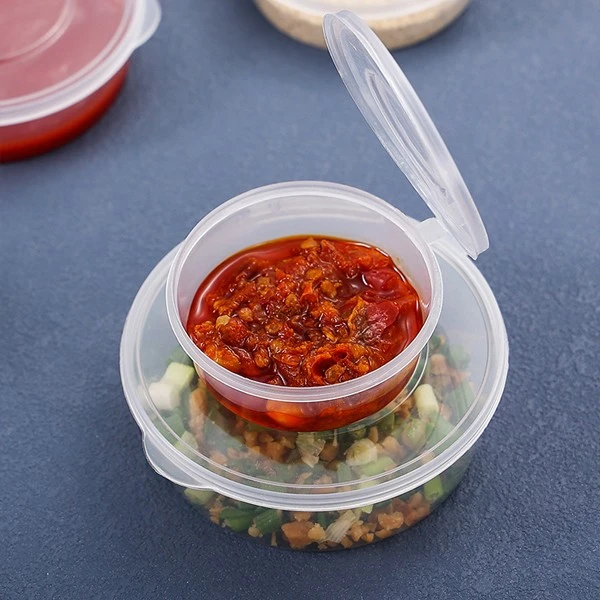 Circular Transparent Sauce Cup Dipping Box