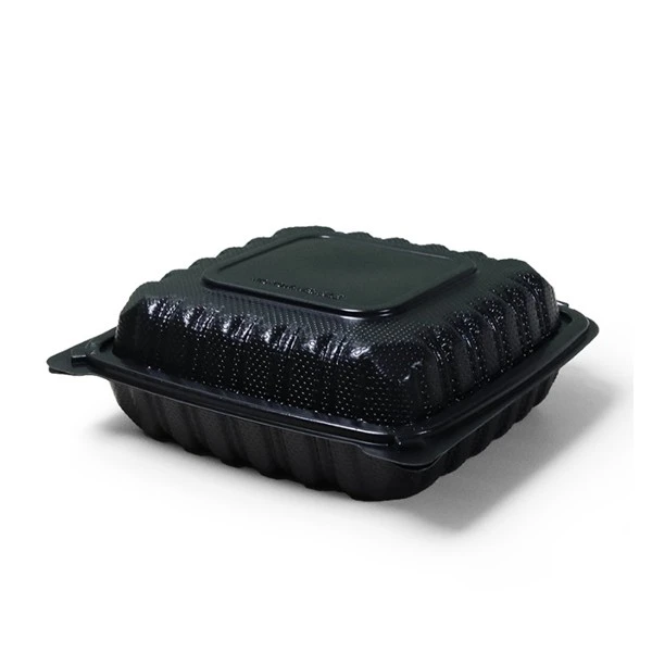 Clamshell PP Container Black And White Food Box