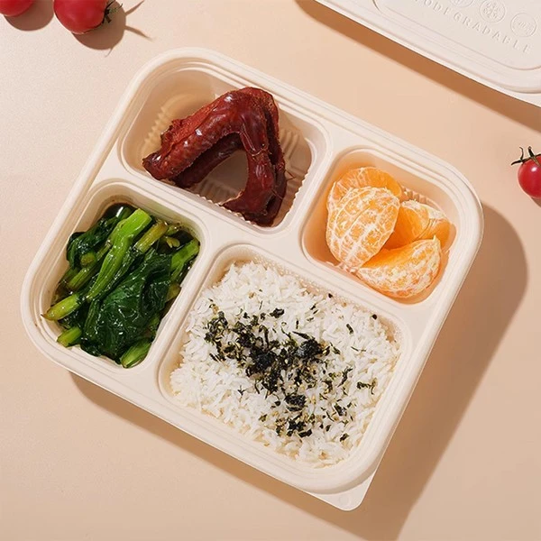 Corn Starch Based 3-5 Grid Takeaway Packaging Box