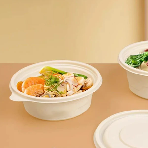 Corn Starch Circular Packaging Box For Catering