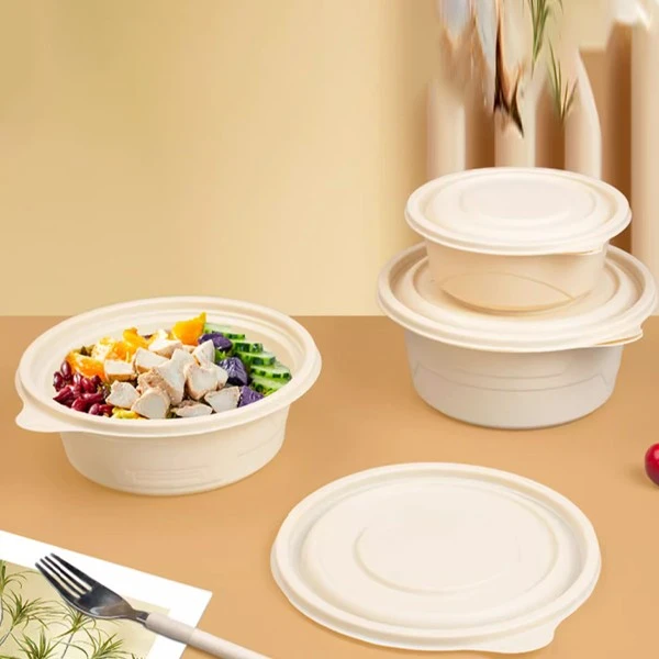 Corn Starch Circular Packaging Box For Catering