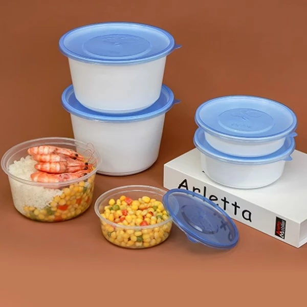 Disposable Circular Double-layer Lunch Box Noodle Packaging Box