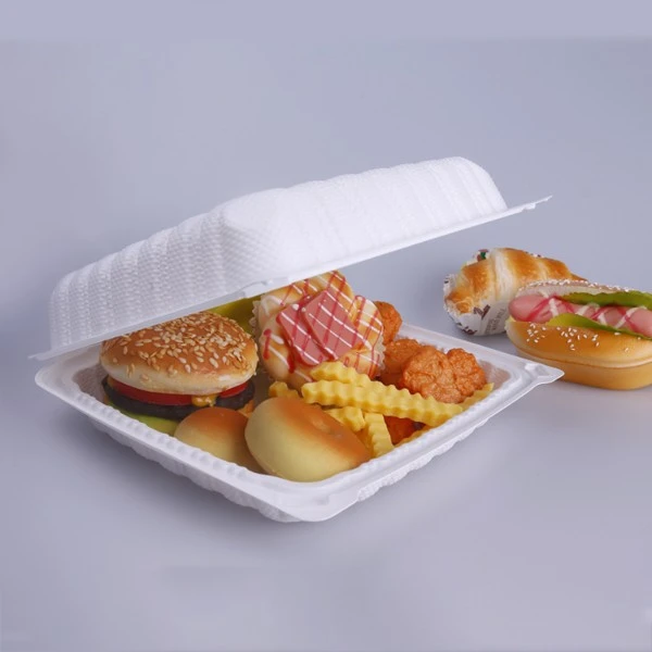 Disposable Fast Food Box Made Of White Plastic