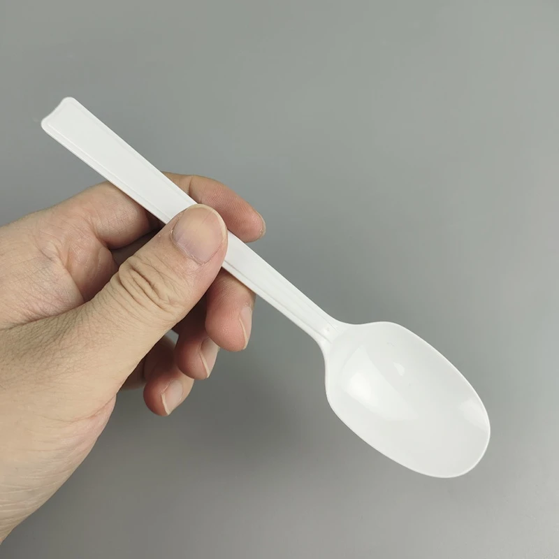 Wholesale Of Thickened Food-grade White Beijing Spoons For Desserts And Ice Cream Individually Packaged