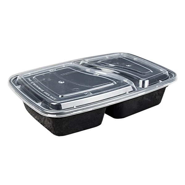 Disposable Square Circular Plastic Food Box Black