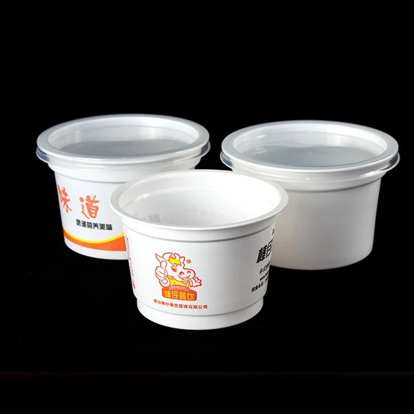 Disposable White Congee Cup Soup Cup With Lid