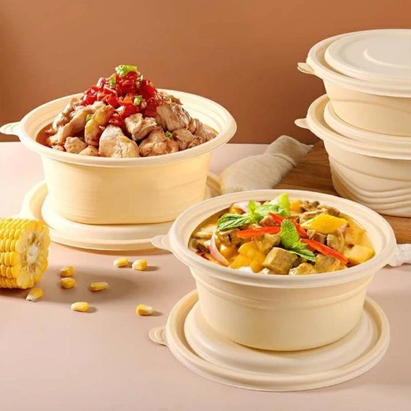 Environmentally Friendly Biodegradable Corn Starch Based Round Bowl