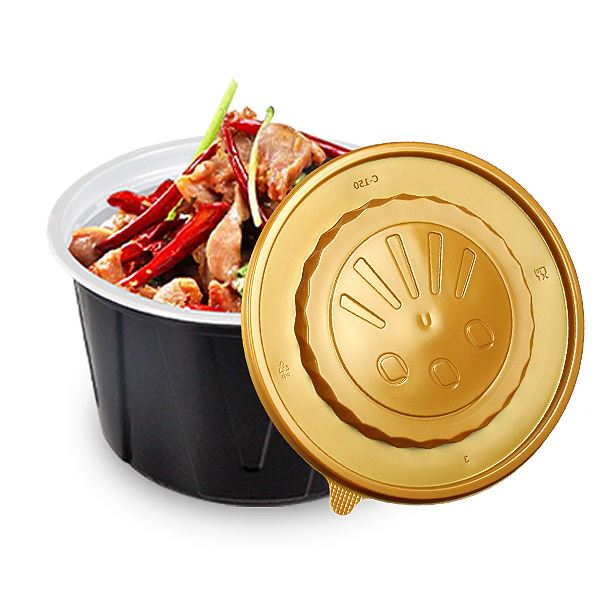 Circular Plastic Soup Bowl With Lid Lunch Box