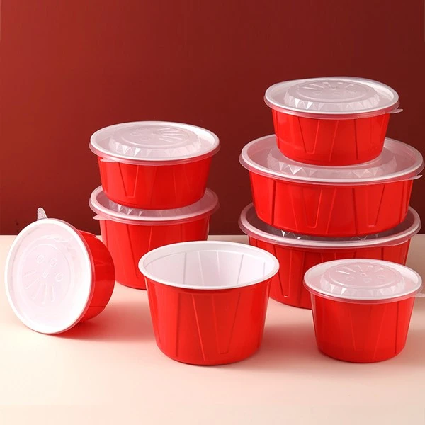 Red And White Corrugated Bowl Circular American Packaging Box