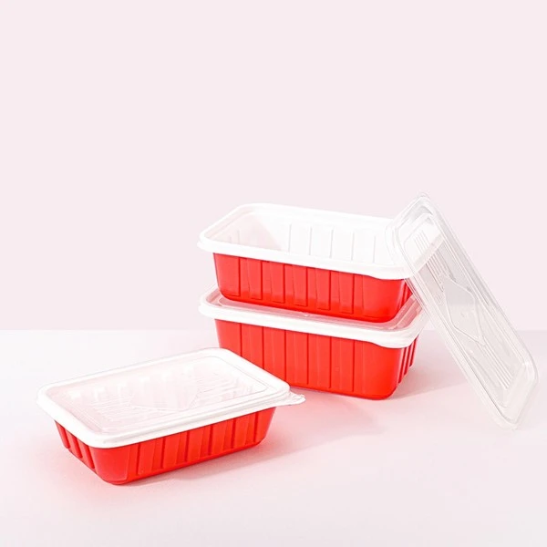 Red And White Corrugated Rectangular Packaging Box