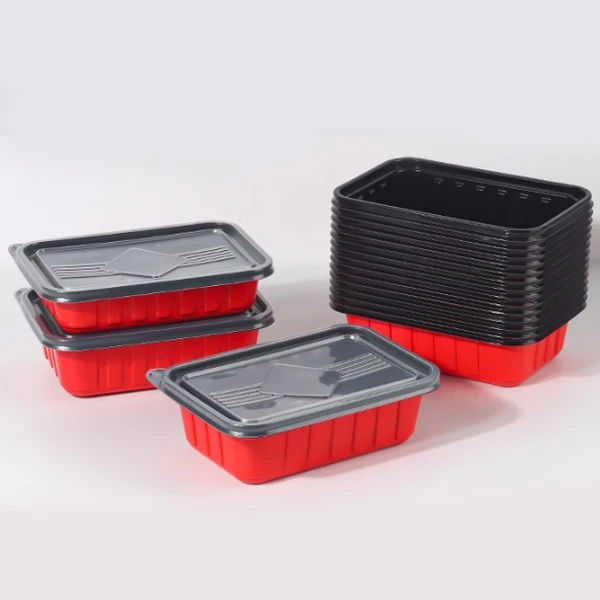 Red And White Corrugated Rectangular Packaging Box