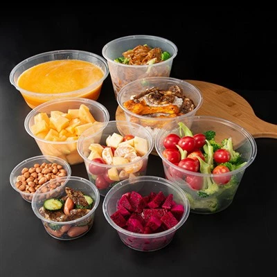 Circular Disposable Plastic Transparent Packaging Lunch Box