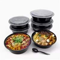 Black Easy Open Plastic Food Container