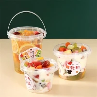 Fruit Bucket With Carrying Handle For Milk Tea