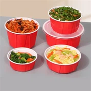 Thickened Red And White Bowl Disposable Fast Food Box