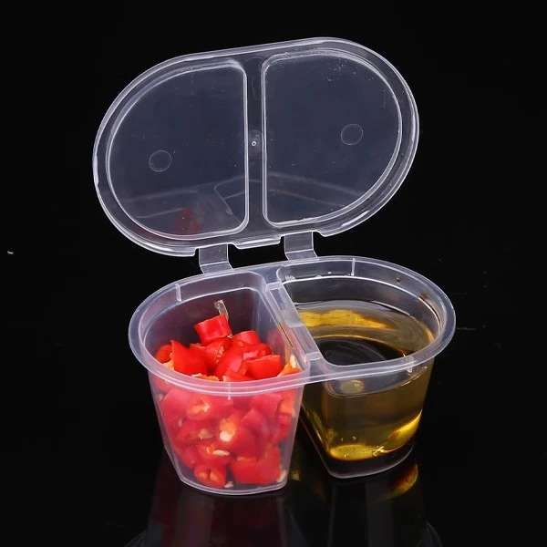 Square Two Grid Disposable Salad Dressing Box