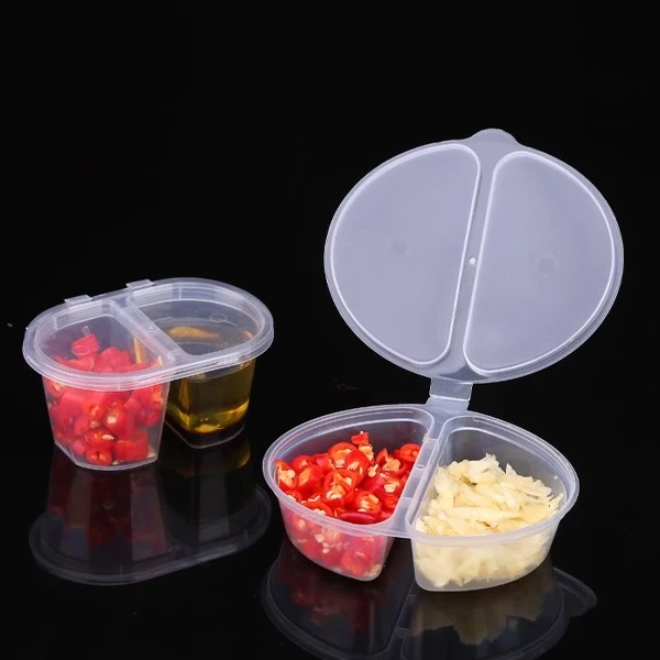 Square Two Grid Disposable Salad Dressing Box