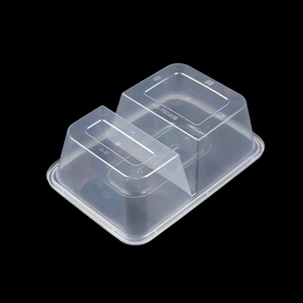 Rectangular Food Box Takeaway Food Grade 2 Compartments