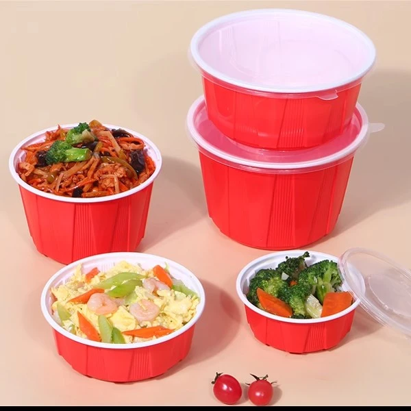 Thickened Red And White Bowl Disposable Fast Food Box