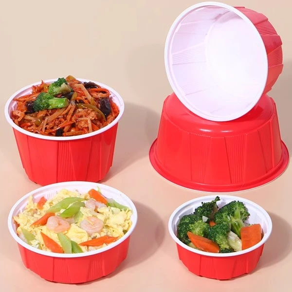 Thickened Red And White Bowl Disposable Fast Food Box