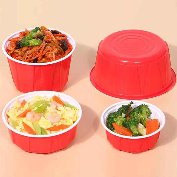 Thickened Red And White Bowl Disposable Fast Food Box